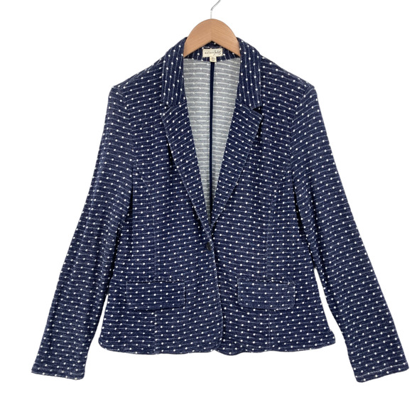 Maison Jules Jackets & Blazers - Maison Jules Blazer Jacket Womens XL Navy Polka Dots Single Breasted One Button